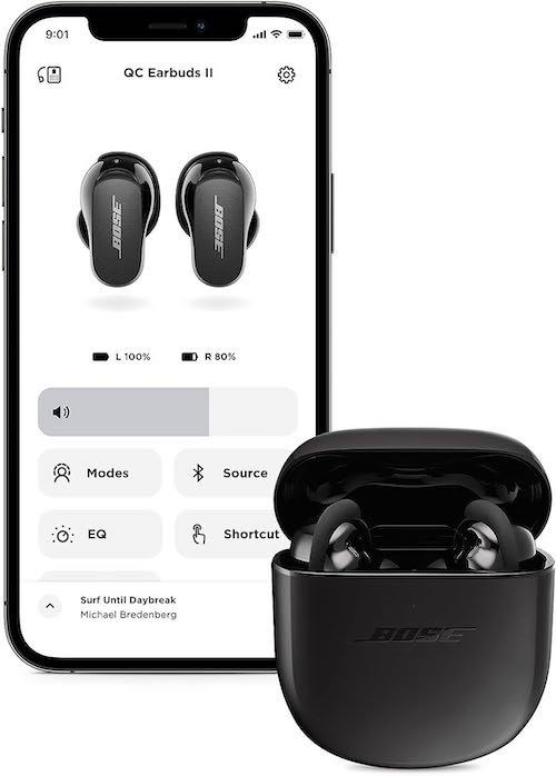 how to turn on Bose earbuds