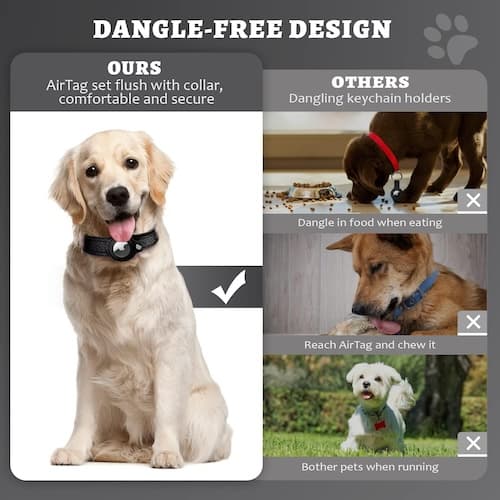 Kardition Padded Dog Collar Dangle Free